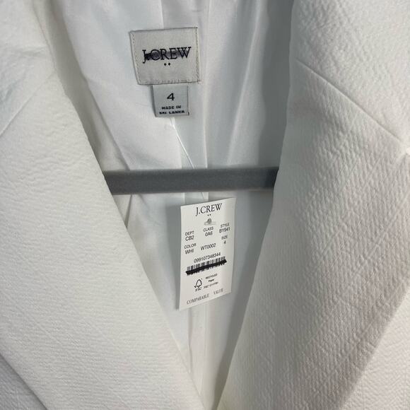 J. Crew Factory Textured Cotton Blazer in White Size‎ 4 NWT - Picture 5 of 10